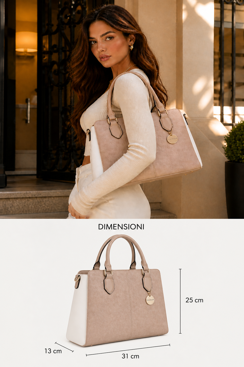 Coconuda. Borsa donna elegante e capiente